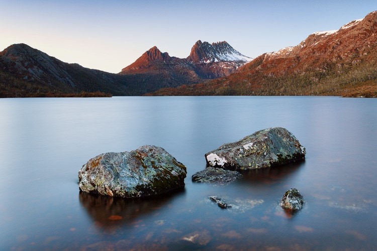 View of Cradle Mountain from Dove Lake. Take in this view before you start the Overland Track at Ronny Creek.