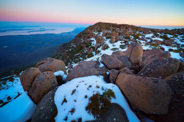 mountain covered in snow
