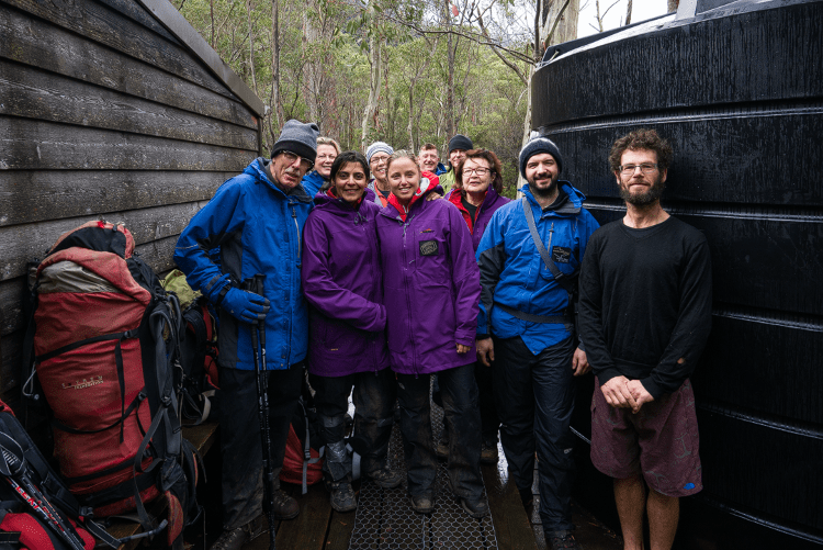Hikers at Waterfall Valley Hut