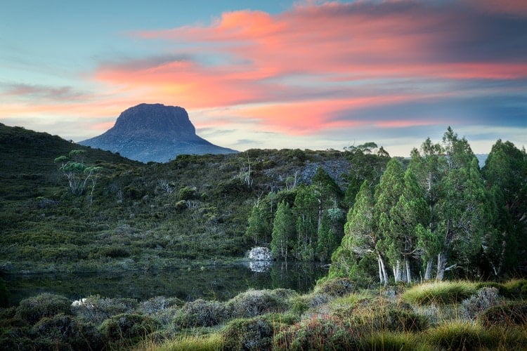 Sunset at Lake Windermere, Overland Track