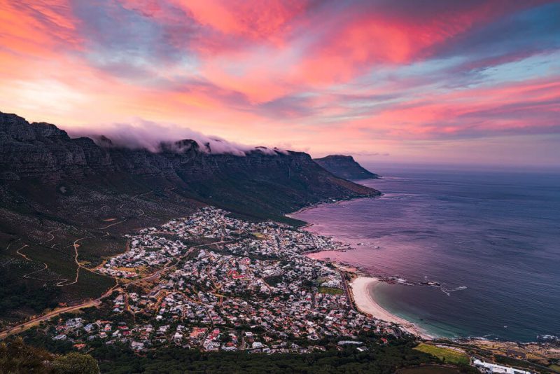 Camps Bay from Lions Head at Sunset
